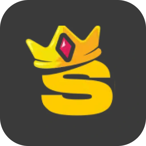 Kaasino app icoon met een gouden 'S' en een kroon
